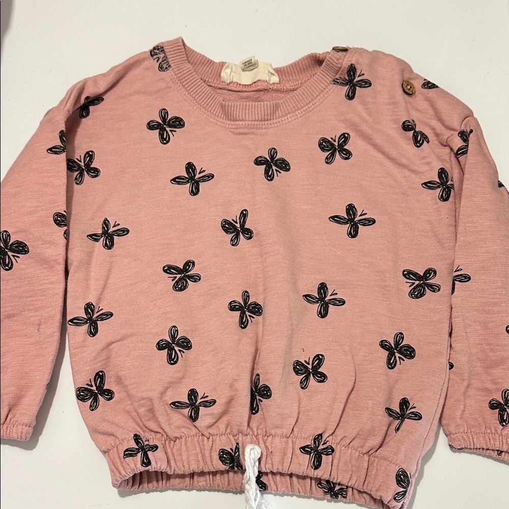Jessica Simpson Pink and Black Butterfly Sweater
